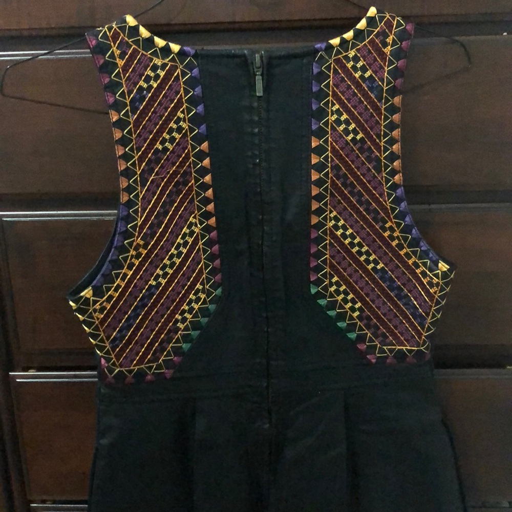 Free People vegan leather embroidered mini dress - Picture 4 of 7